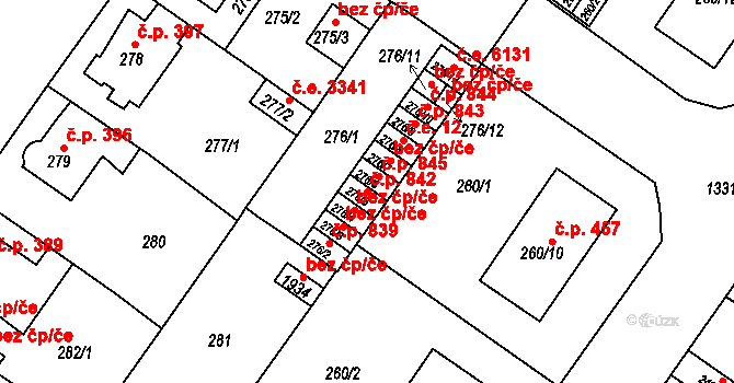 Bukov 842, Ústí nad Labem na parcele st. 276/5 v KÚ Bukov, Katastrální mapa