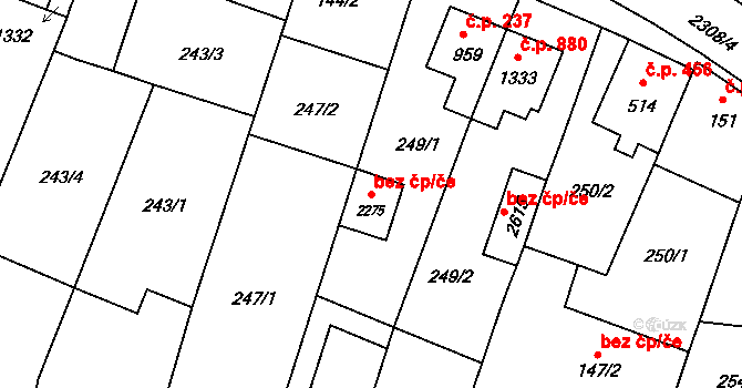 Opava 48934127 na parcele st. 2275 v KÚ Kateřinky u Opavy, Katastrální mapa