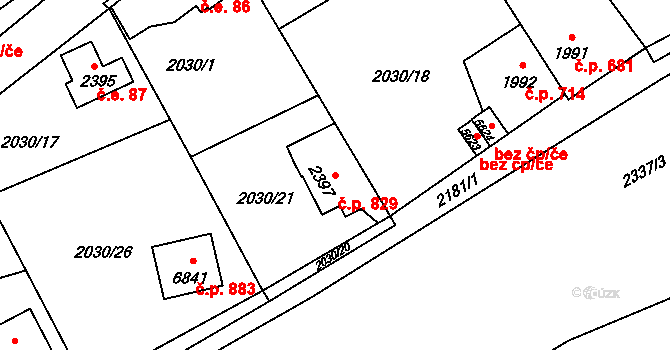 Beroun-Závodí 829, Beroun na parcele st. 2397 v KÚ Beroun, Katastrální mapa