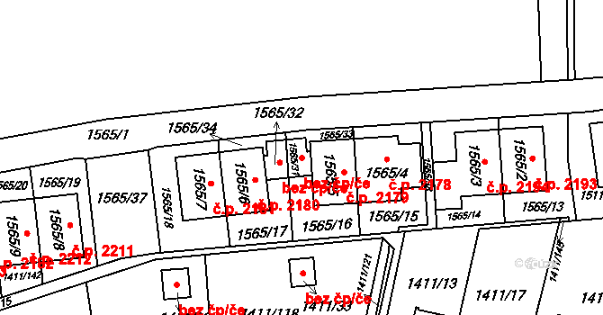 Plzeň 77562127 na parcele st. 1565/31 v KÚ Bolevec, Katastrální mapa