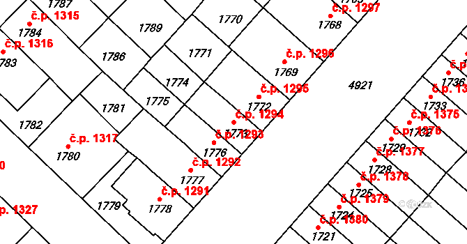 Louny 1294 na parcele st. 1773 v KÚ Louny, Katastrální mapa