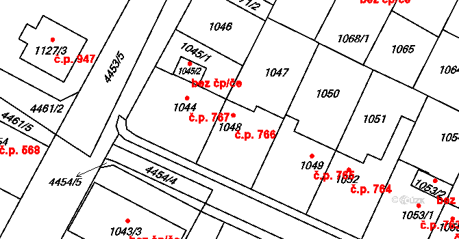 Chotěboř 766 na parcele st. 1048 v KÚ Chotěboř, Katastrální mapa