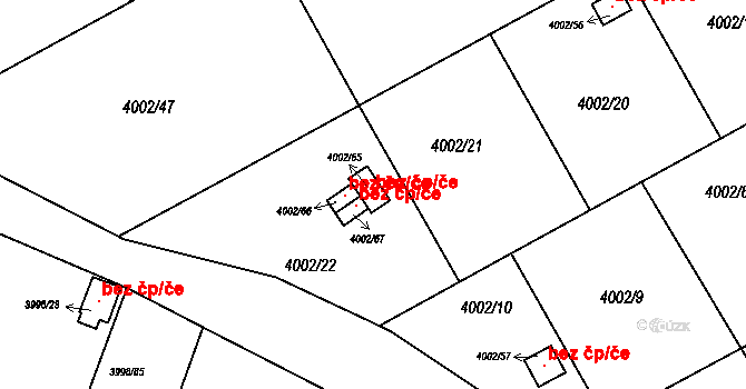 Těšovice 96522127 na parcele st. 4002/65 v KÚ Těšovice, Katastrální mapa