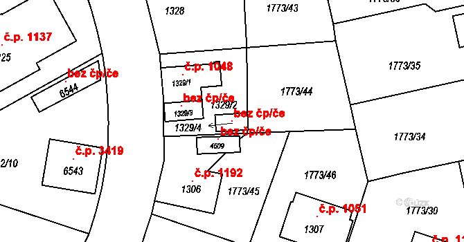 Šumperk 105352128 na parcele st. 1329/4 v KÚ Šumperk, Katastrální mapa