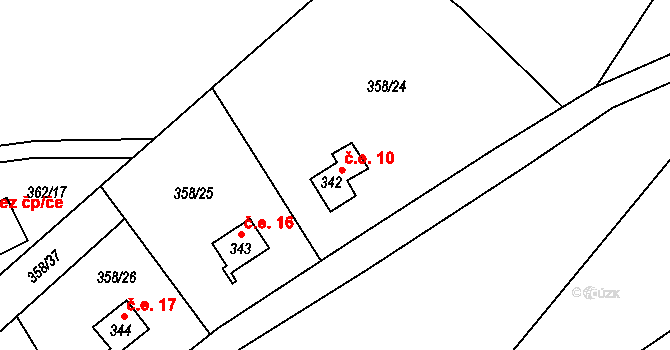 Koloděje nad Lužnicí 10, Týn nad Vltavou na parcele st. 342 v KÚ Koloděje nad Lužnicí, Katastrální mapa