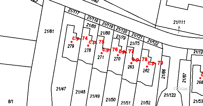 Rančířov 76 na parcele st. 271 v KÚ Rančířov, Katastrální mapa