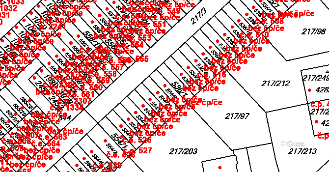 Sezimovo Ústí 520 na parcele st. 554/8 v KÚ Sezimovo Ústí, Katastrální mapa