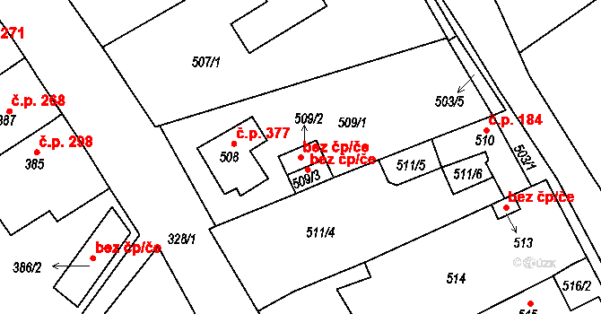 Proboštov 39164128 na parcele st. 509/2 v KÚ Proboštov u Teplic, Katastrální mapa