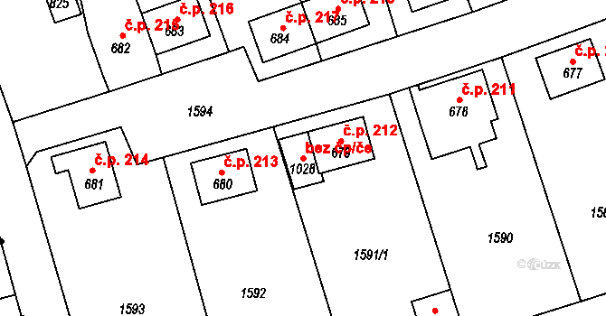 Děčín 42062128 na parcele st. 1028 v KÚ Bynov, Katastrální mapa
