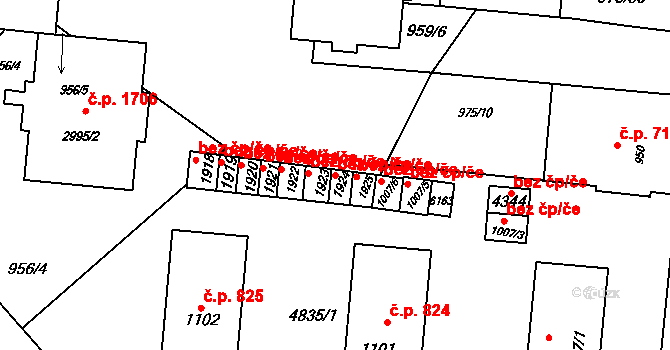 Rožnov pod Radhoštěm 42606128 na parcele st. 1924 v KÚ Rožnov pod Radhoštěm, Katastrální mapa