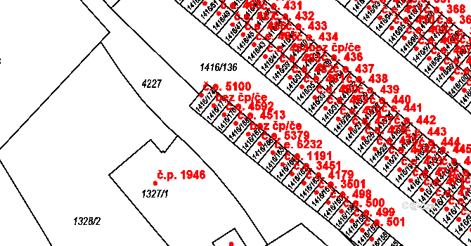 Ústí nad Labem-centrum 4513, Ústí nad Labem na parcele st. 1416/168 v KÚ Ústí nad Labem, Katastrální mapa