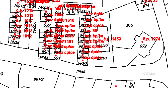 Děčín 47096128 na parcele st. 983/5 v KÚ Děčín, Katastrální mapa