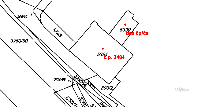 Břeclav 47918128 na parcele st. 5321 v KÚ Břeclav, Katastrální mapa