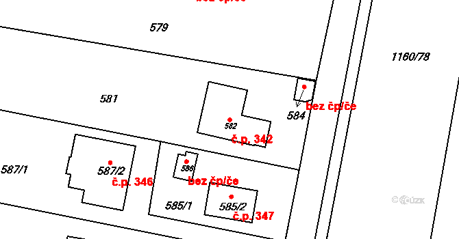Neveklov 48068128 na parcele st. 582 v KÚ Neveklov, Katastrální mapa