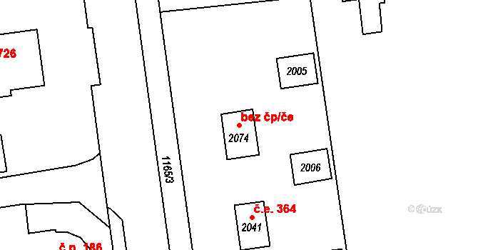 Mariánské Lázně 89964128 na parcele st. 2074 v KÚ Úšovice, Katastrální mapa