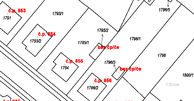 Jemnice 99742128 na parcele st. 1795/2 v KÚ Jemnice, Katastrální mapa