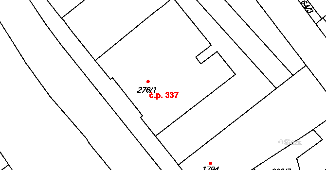 Velké Bílovice 337 na parcele st. 276/1 v KÚ Velké Bílovice, Katastrální mapa