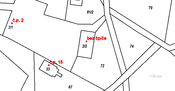 Vavřetice 52, Řehenice na parcele st. 2/2 v KÚ Babice u Řehenic, Katastrální mapa