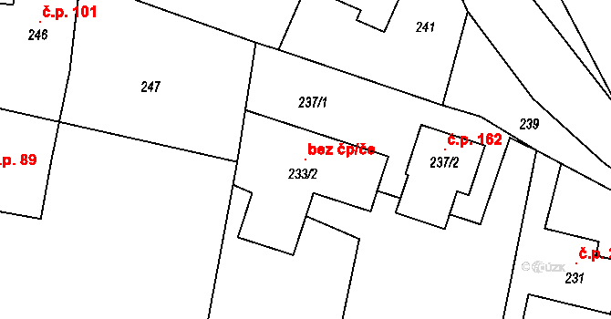 Nová Ves u Nového Města na Moravě 120160129 na parcele st. 233/2 v KÚ Nová Ves u Nového Města na Moravě, Katastrální mapa