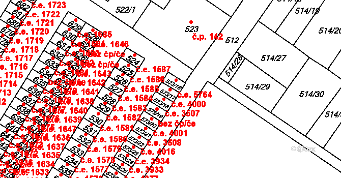 Všebořice 4000, Ústí nad Labem na parcele st. 573/17 v KÚ Všebořice, Katastrální mapa