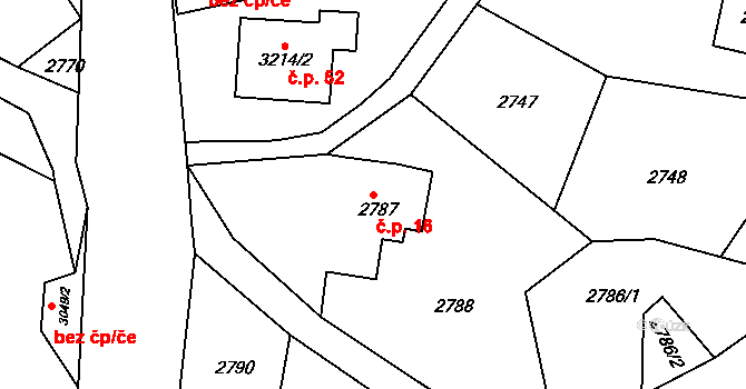 Pelechov 16, Železný Brod na parcele st. 2787 v KÚ Železný Brod, Katastrální mapa