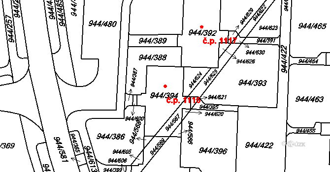 Šumbark 1116, Havířov na parcele st. 944/394 v KÚ Šumbark, Katastrální mapa