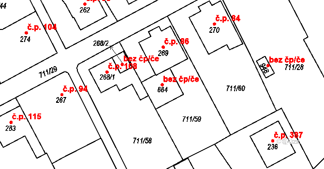 Turnov 41816129 na parcele st. 884 v KÚ Daliměřice, Katastrální mapa