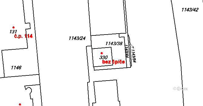 Broumov 42823129 na parcele st. 330 v KÚ Velká Ves u Broumova, Katastrální mapa