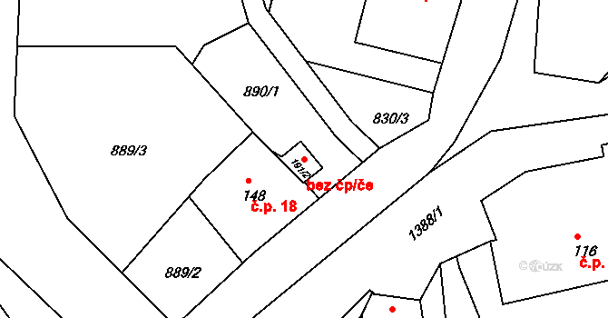 Kobyly 43216129 na parcele st. 191/2 v KÚ Podhora u Pěnčína, Katastrální mapa