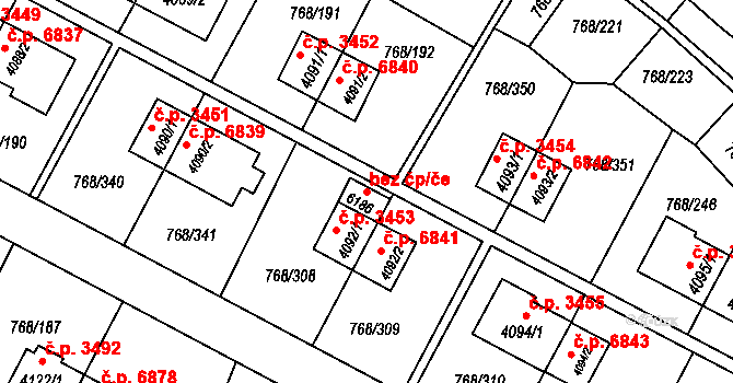 Zlín 47730129 na parcele st. 6186 v KÚ Zlín, Katastrální mapa