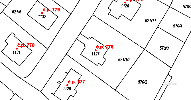 Králíky 776 na parcele st. 1127 v KÚ Králíky, Katastrální mapa