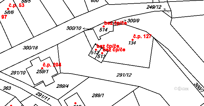 Mratín 89596129 na parcele st. 513 v KÚ Mratín, Katastrální mapa