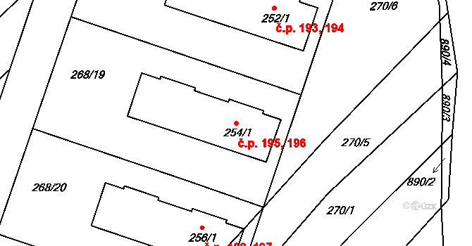 Ketkovice 195,196 na parcele st. 254/1 v KÚ Ketkovice, Katastrální mapa
