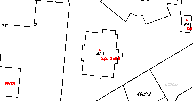 Šumperk 2560 na parcele st. 429 v KÚ Dolní Temenice, Katastrální mapa