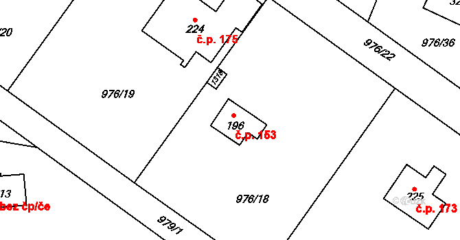 Želivec 153, Sulice na parcele st. 196 v KÚ Sulice, Katastrální mapa