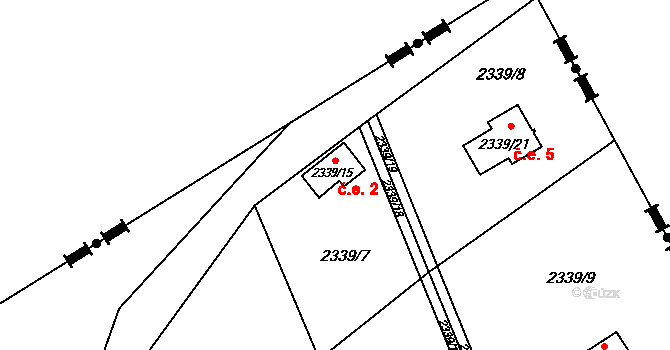 Hranice 2, Karviná na parcele st. 2339/15 v KÚ Karviná-město, Katastrální mapa