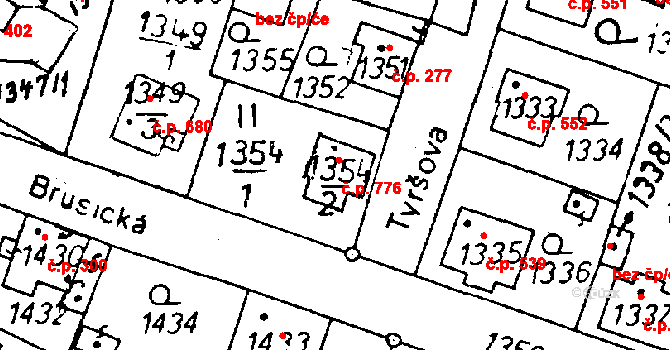 Rychnov u Jablonce nad Nisou 776 na parcele st. 1354/2 v KÚ Rychnov u Jablonce nad Nisou, Katastrální mapa