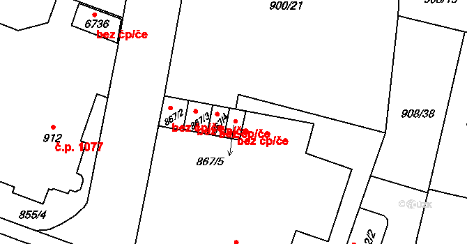 Jablonec nad Nisou 2699 na parcele st. 867/5 v KÚ Jablonec nad Nisou, Katastrální mapa
