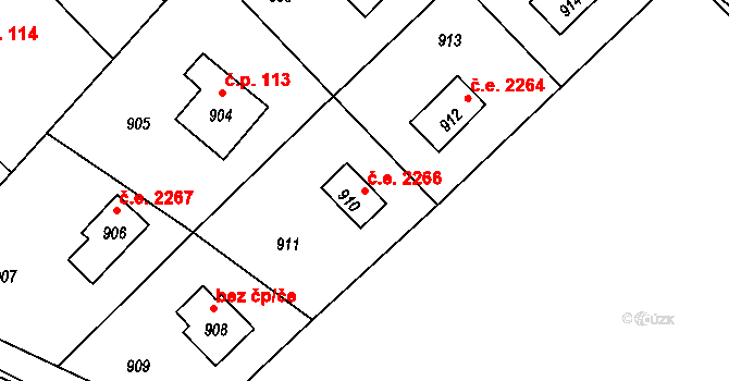Dolní Těrlicko 2266, Těrlicko na parcele st. 910 v KÚ Dolní Těrlicko, Katastrální mapa