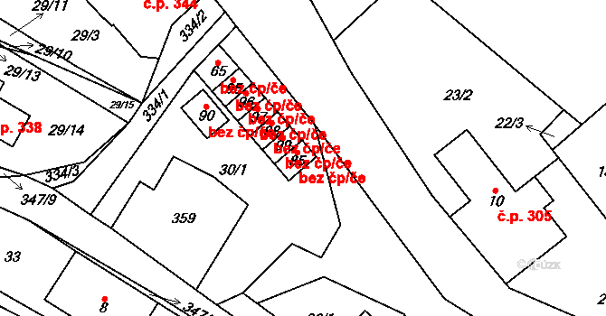 Pecka 39800130 na parcele st. 85 v KÚ Lhota u Pecky, Katastrální mapa