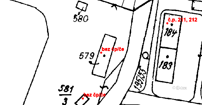 Heřmanova Huť 43137130 na parcele st. 579 v KÚ Vlkýš, Katastrální mapa
