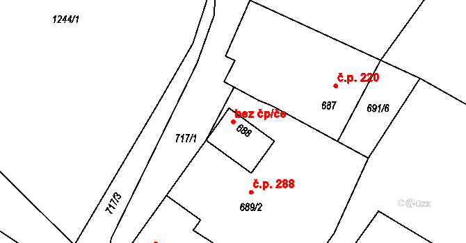 Bělotín 44590130 na parcele st. 688 v KÚ Bělotín, Katastrální mapa