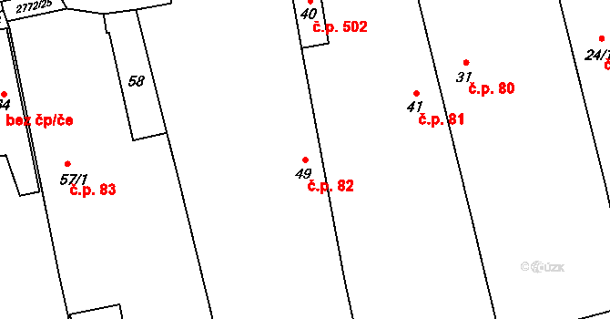 Kylešovice 82, Opava na parcele st. 49 v KÚ Kylešovice, Katastrální mapa