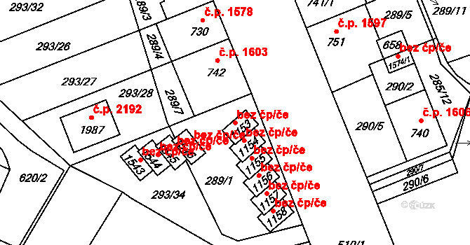 Nový Jičín 44856130 na parcele st. 1153 v KÚ Nový Jičín-Dolní Předměstí, Katastrální mapa