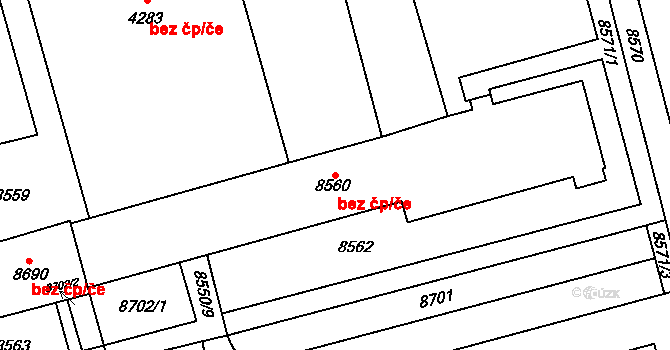 Brno 45608130 na parcele st. 8560 v KÚ Líšeň, Katastrální mapa