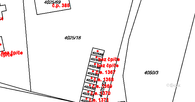 Litoměřice 47888130 na parcele st. 4025/88 v KÚ Litoměřice, Katastrální mapa