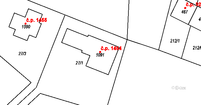 Rudná 1464 na parcele st. 1091 v KÚ Hořelice, Katastrální mapa