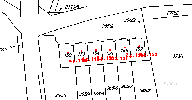 Žižkovo Pole 120 na parcele st. 154 v KÚ Žižkovo Pole, Katastrální mapa