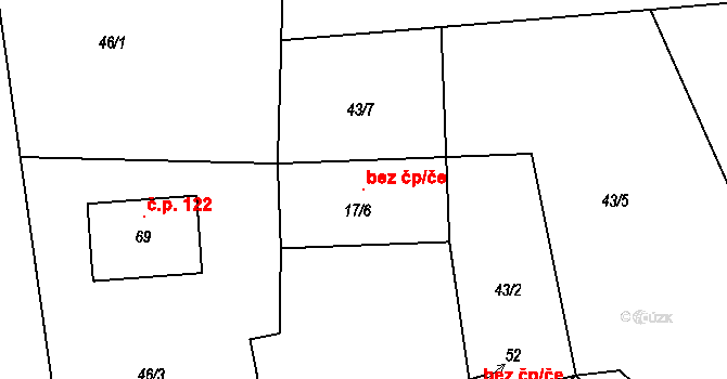 Číčovice 97820130 na parcele st. 17/6 v KÚ Velké Číčovice, Katastrální mapa