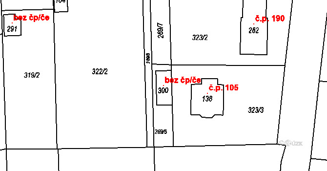 Doubek 105944131 na parcele st. 300 v KÚ Doubek, Katastrální mapa